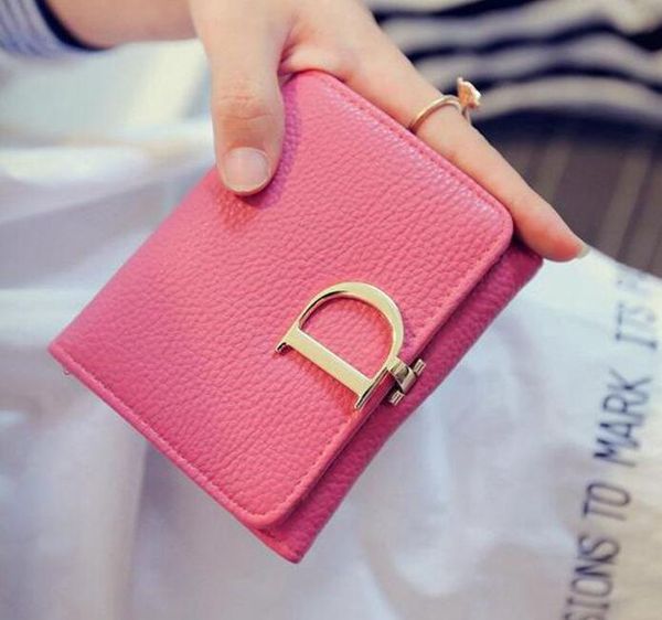 

designer womens wallets and purses snap fastener short clutch wallet fashion small female purse short purse fashion women wallet/3, Brown;gray