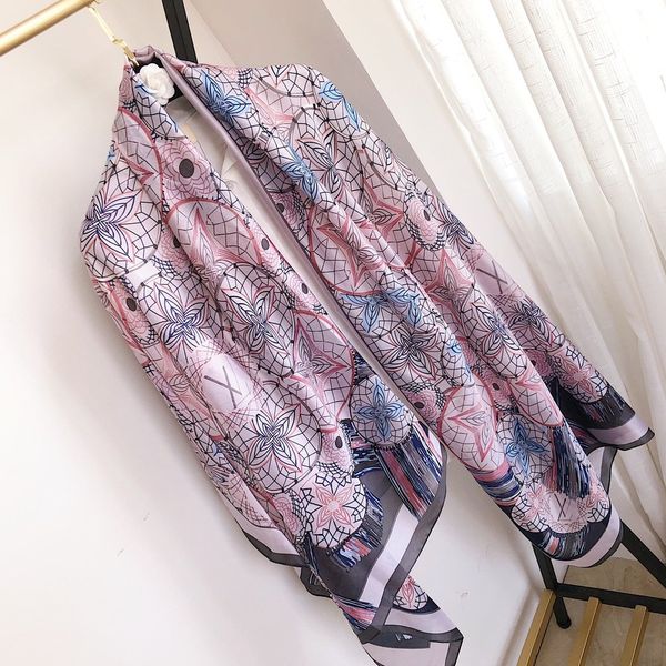 

brand new designer brand silk scarf fashion 4 season printed shawl scarf 180x90cm3 yan ing, Blue;gray