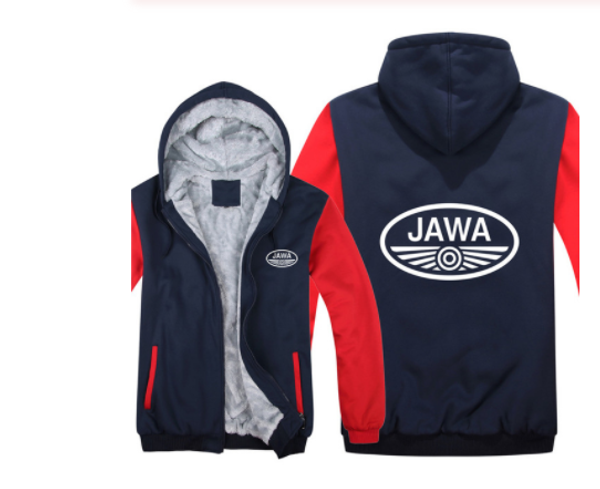 

winter jawa motorcycle hoodies jacket fashion sweatshirt men's coat wool insole fleece jawa sweatshirts coat