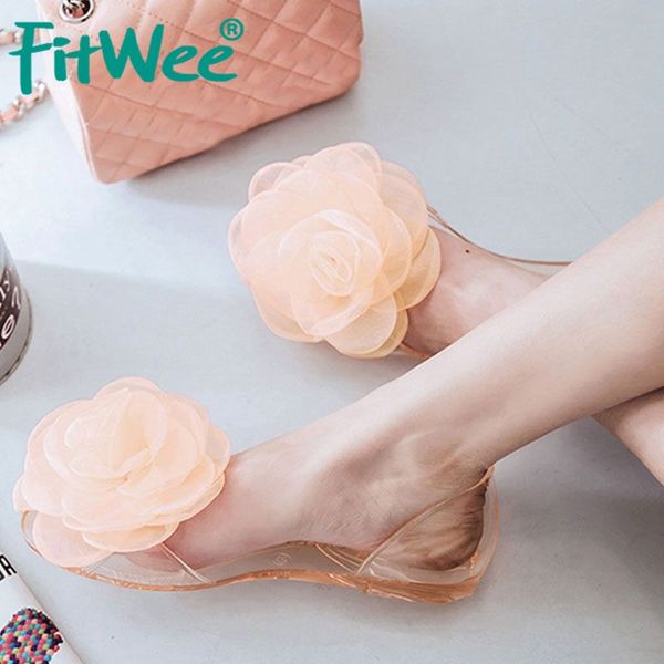 

fitwee women sandals fashion flower sweet summer shoes women daily outdoor beach solid color girlish mujer zapatos size 35-40, Black