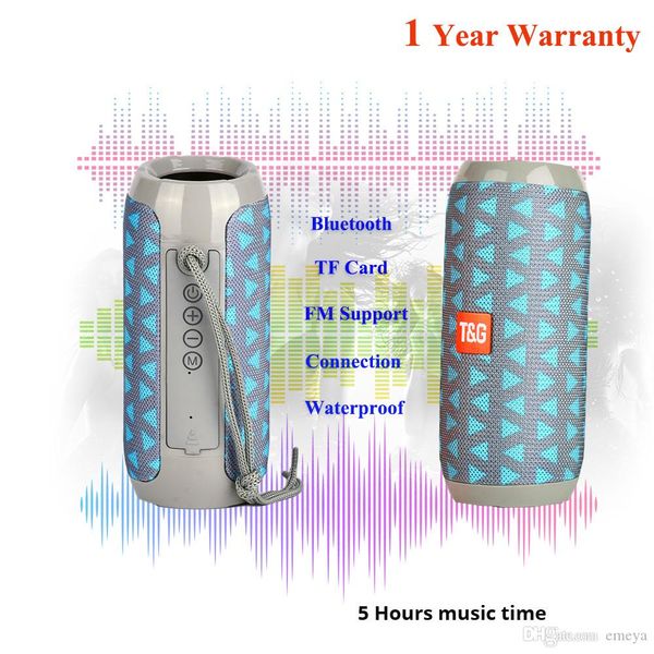

new tg117 bluetooth outdoor speaker waterproof portable wireless column loudspeaker box support tf card fm radio aux input