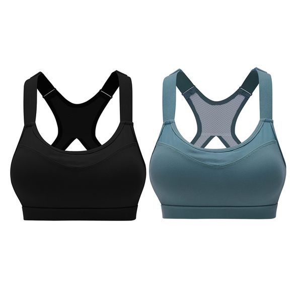 

elos-2 pcs high stretch breathable sports bra adjustable spaghetti straps fitness women sport bra for running yoga gym, White;black