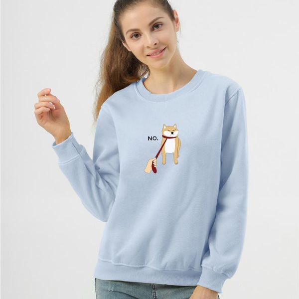 

casual pullover shiba inu print harajuku funny hoodie women ullzang cute cartoon korean style hoodies sweatshirt hoody ladies, Black