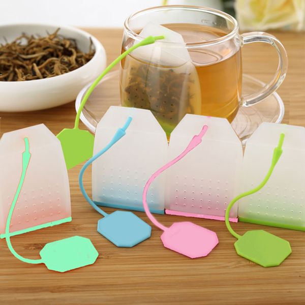 

1pcs selling bag style silicone tea strainer herbal spice infuser filter diffuser kitchen coffee tea tools random color