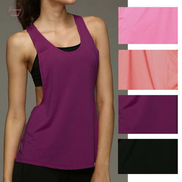 

2020 casual fitness womens sports vest sleeveless workout tank t shirt solid ladies sport gym running clothe sport shirt tank top, White