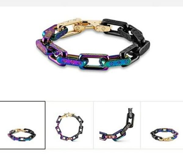 

Brand de igner bracelet for women ladie titanium teel fa hion bracelet for women and men monogram jewelry gift m68242, Black