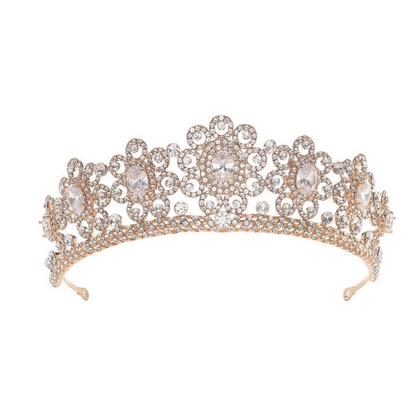 

eseres vintage rhinestone tiara for princess wedding accessories women headbands girls hair jewelry, Golden;white