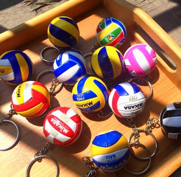 5 Pcs Volleyball Keychain Business Birthday Pvc Volleyball Gifts Volleyball Top Football Beach Ball Key Ring Bag Pendant Charms