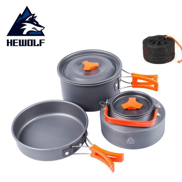 

outdoor camping cookware pot frying pans picnic set handle pan camping picnic tableware for tourists kettles for gas cookers