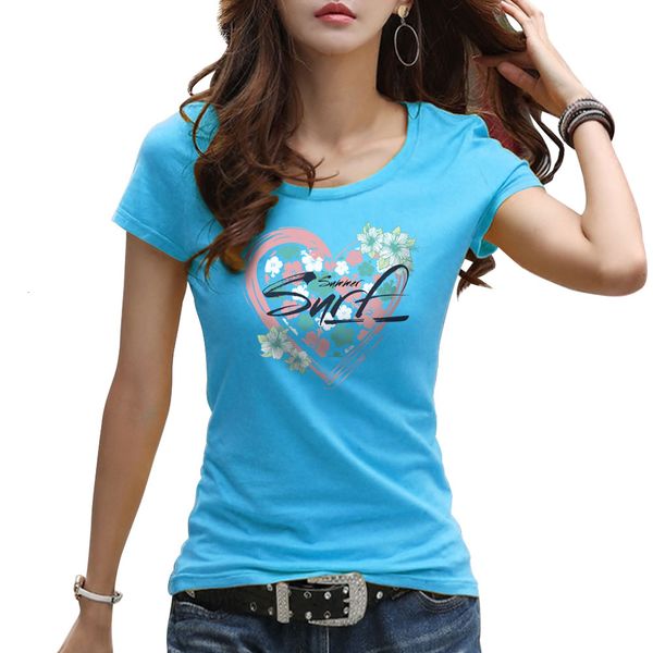 

women clothes women designer shirt women t shirts street fashion mouw t shirts 2019 new heart flower print casual womens shirts, White