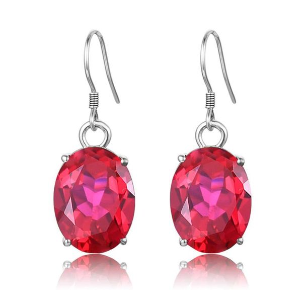 

szjinao silver 925 jewelry earrings ruby fine jewelry classic vintage earring party pomegranate sterling silver red earrings, Golden;silver
