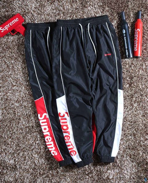 

designer mens pants brand jogger track pants casual brand jogger clothing embroidery letters side stripe drawstring pants size m-2xl a025, Black