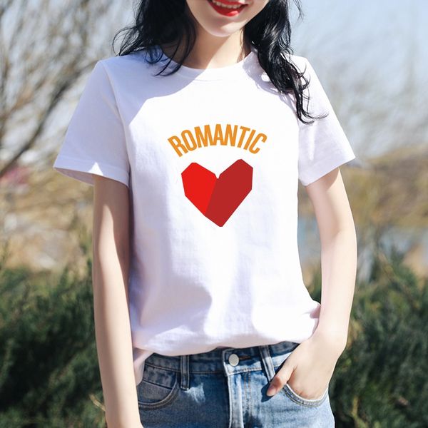 

women's t-shirt 2020 fashion brand large size loose round collar cotton student short coat t-shirt sleeve female, White