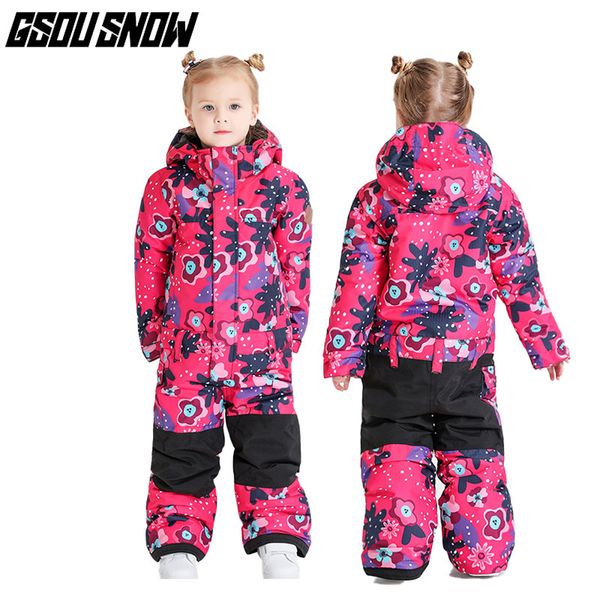

gsou snow ski jacket colorful winter twins kids girls water-resistant breathable windproof snowboard suit outdoor overall coat