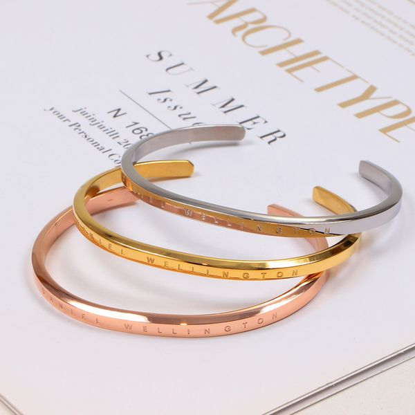 

2019 new fashion stainless steel design bracelets & bangles for women men pulsera thin dw cuff love bangles lover gift to choose, Black