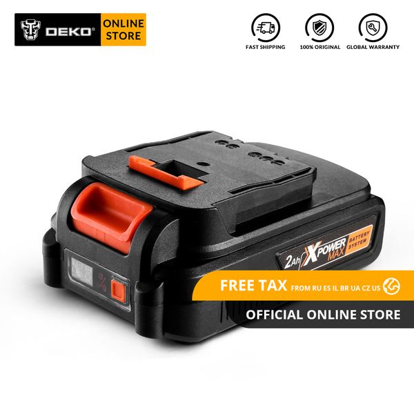 

original deko 20v max 2000/4000mah lithium ion battery pack for gbd20du2/gbd20du3/gbw20du2 cordless drill