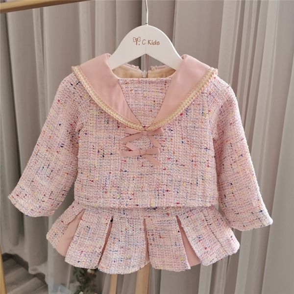 

autumn winter baby clothing set long sleeve fleece lining +skirt boutique kids clothes set, White