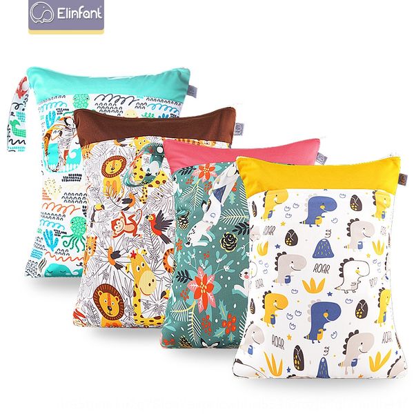 

elinfant double zipper spliced cloth storage baby diaper storage bag diaper bag