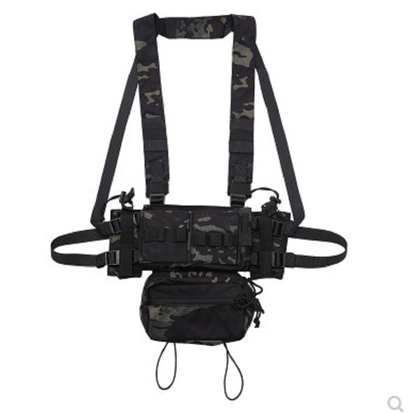 

waist support multifunctional modular special training belly pocket for tactical vest, Black;gray