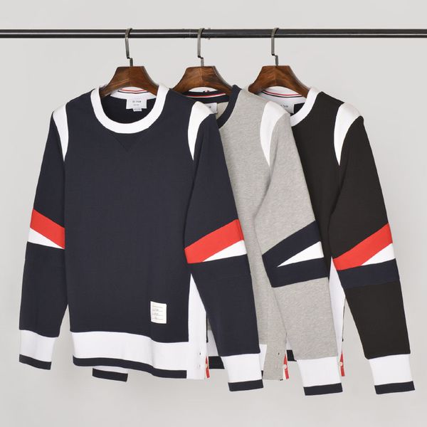 

fashion 2020 tb brand hip hop spring clothing cotton jacket men women sweatshirts hoodies patchwork casual sportswear coat, Black