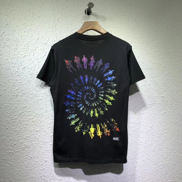 

Luxury Paris brand 2019 new short sleeve 3d print t shirt cotton O-collar clothing base fit fashion casual men t-shirts T7055