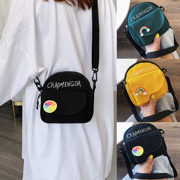 

women casual handbag bolsas de mujer fashion solid color canvas shoulder messenger bag mobile phone bag mujer #yj