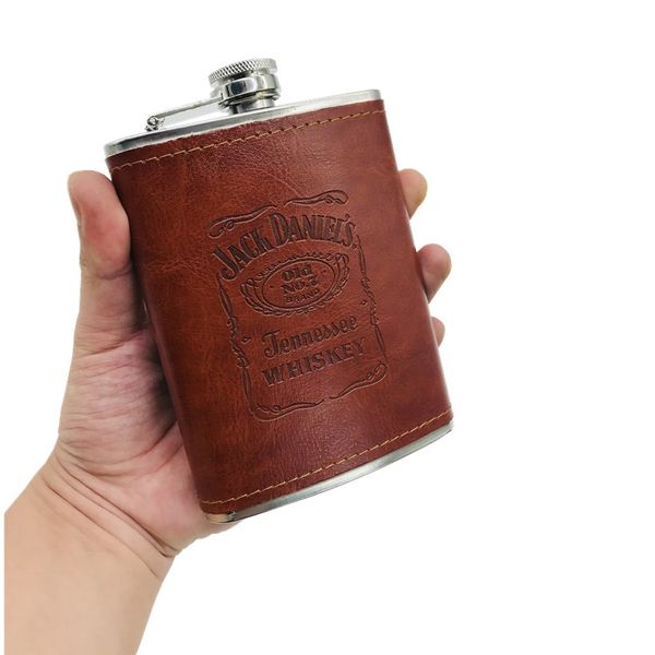 

bpa 8oz whisky vodka flagon stainless steel alcohol liquor jack hip flask pu leather warpping gift box set other dinnerware
