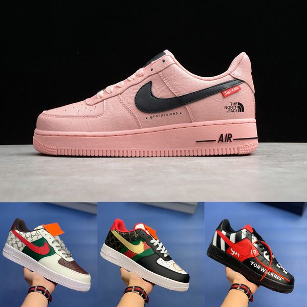 

Supreme 13 tnf 13 lv 13 up 13 x air 1 force f1 off denim black white red low neaker men and women port running hoe flat tenni, Black;brown