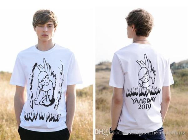 

travis scott ямс день печати mens конструктора tshirts hiphop рэпер angel mens tops летом с коротким рукавом мужские тройники, White;black