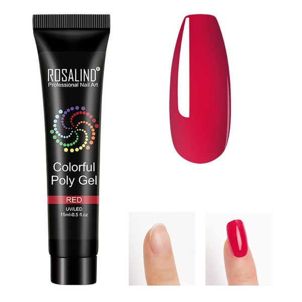 

rosalind 15ml poly nail gel 7 fashion colors quick builder extension, Red;pink