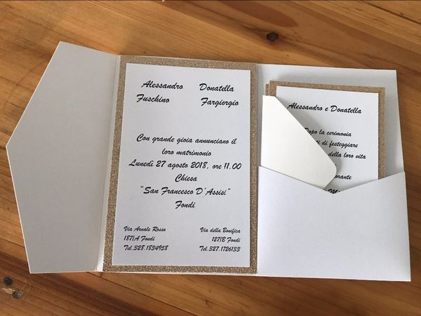 

10pcs/lot pocketfold wedding invitation cards three folded card and pearl paper pocket greeting invitations cover for party