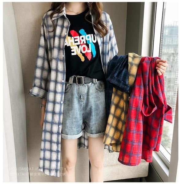 

summer new students large size shirt wild long cardigan loose sunscreen thin coat, White