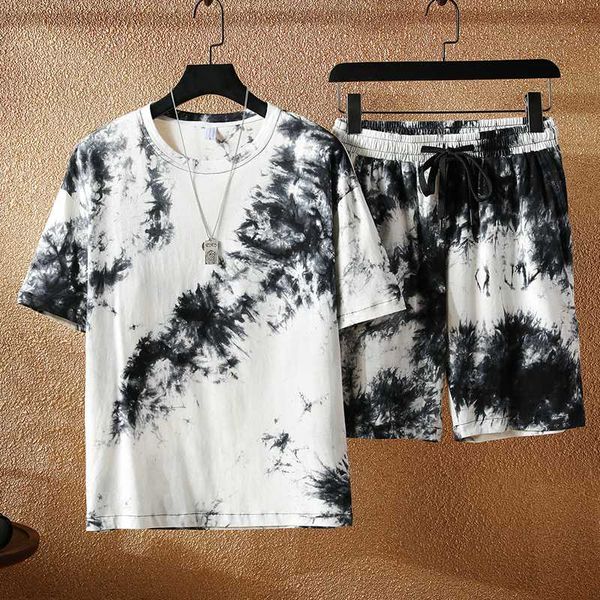 

men sets fashion summer sporting suit tshirt +shorts loose clothes sweatpants mens sweat suit chinese style, Gray