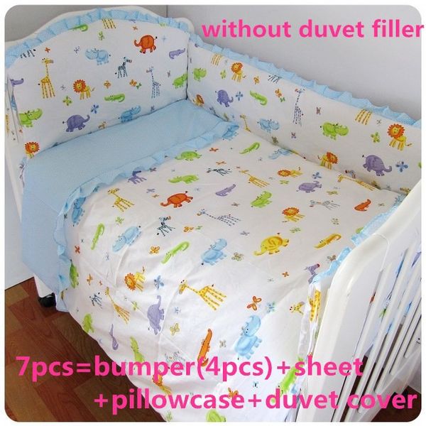 

promotion 6/7pcs baby crib bed linen 100% cotton baby bedding set cot jogo de cama ,120*60/120*70cm