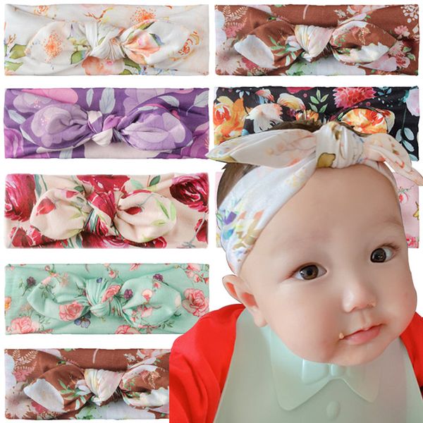 

new 1pc infant and child print knotted ear hairband, Slivery;white
