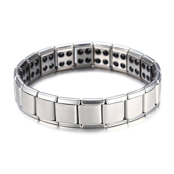 

energy health charms bracelet for women men health style plated silver stainless steel bracelets gifts fashion jewelry wholesale, Black