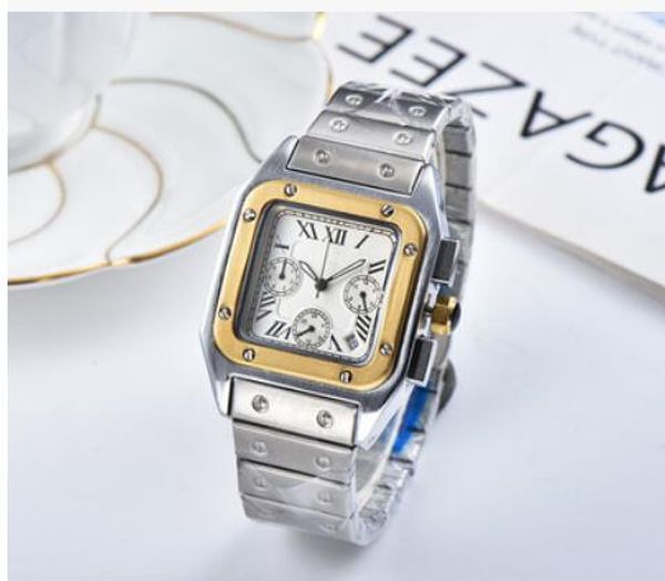 

2019 Новый Кварцевый хронограф мужские часы серебряный корпус 40 мм белый циферблат