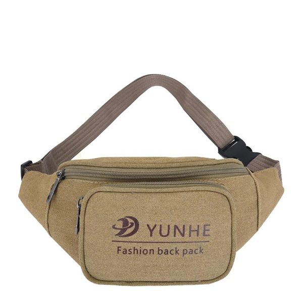 

men's canvas waist bag fashion casual crossbody bag multifunction mobile phone chest in casual style