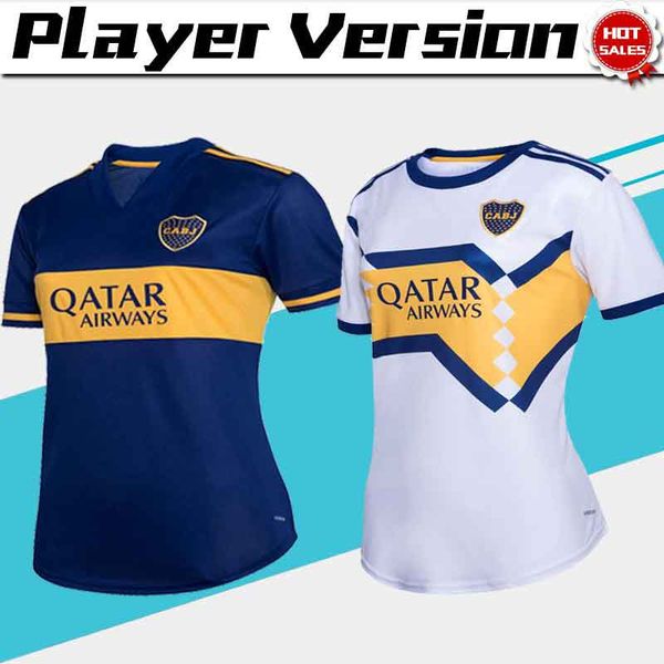 

player version boca juniors home soccer jerseys 20/21 men away white #7 pavon #16 de rossi soccer shirts boca 2020 football uniforms, Black;yellow