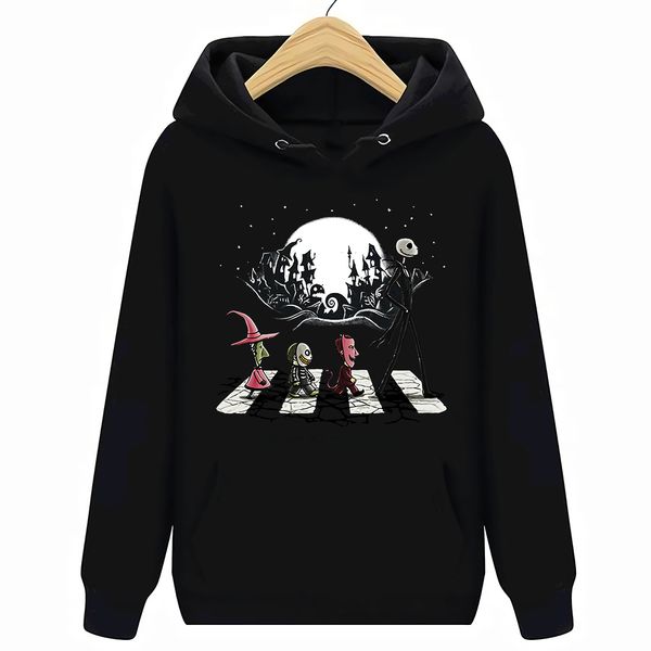 

nightmare before christmas-abbey road hoodies & sweatshirts, Black