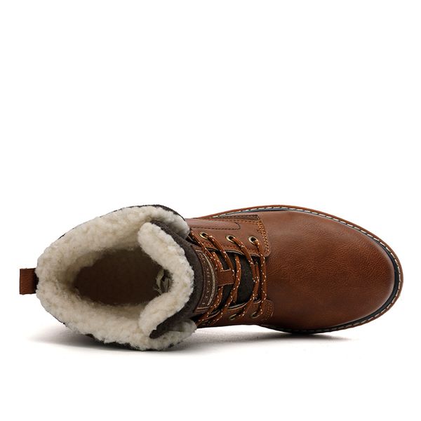 

2019 big size 39-45 winter mens boots men casual fahsion snow men ankle boots leather for shoes, Black