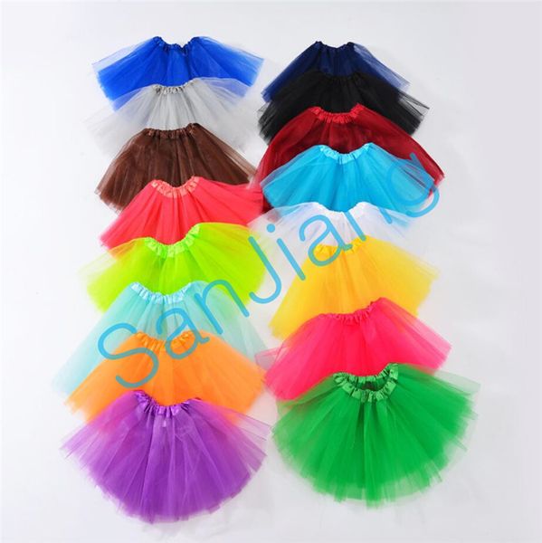 

ins baby girls tutu dress candy rainbow color kids party mesh skirts dance dresses tutus summer bubble gauze ballet short skirt 2-8t e3609, Blue