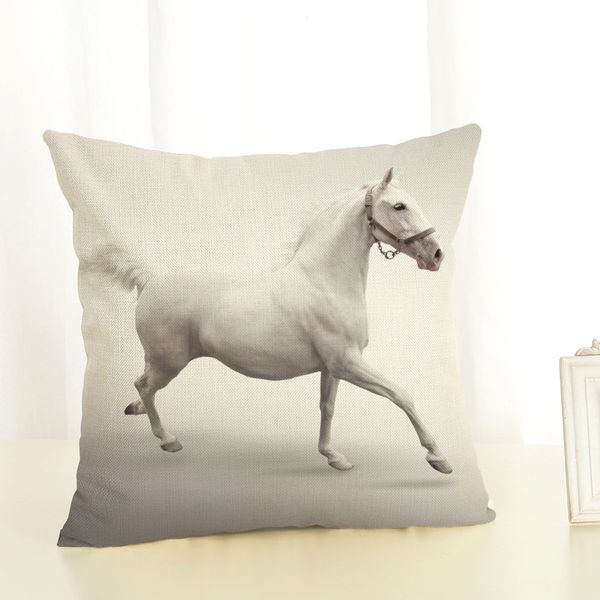 

nordic 3d horse home decor pillow cover linen cotton lumbar pillowcase pillow case square seat sofa cushion covers