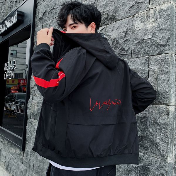 

the new fall 2019 men's jacket handsome wild popular baseball clothes korean version of the spring and autumn tide frock jacket, Black;brown
