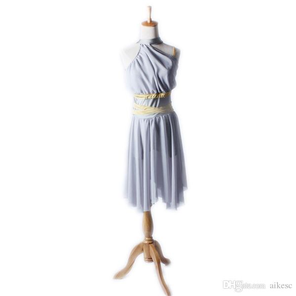 

professional ballet dance costumes dress for girls children women dancewear gymnastics leotard grey chiffon skirt l152, Black;red