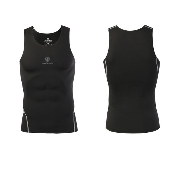 

2019 new fitness tights elastic sleeveless quick-drying compression vest, Black