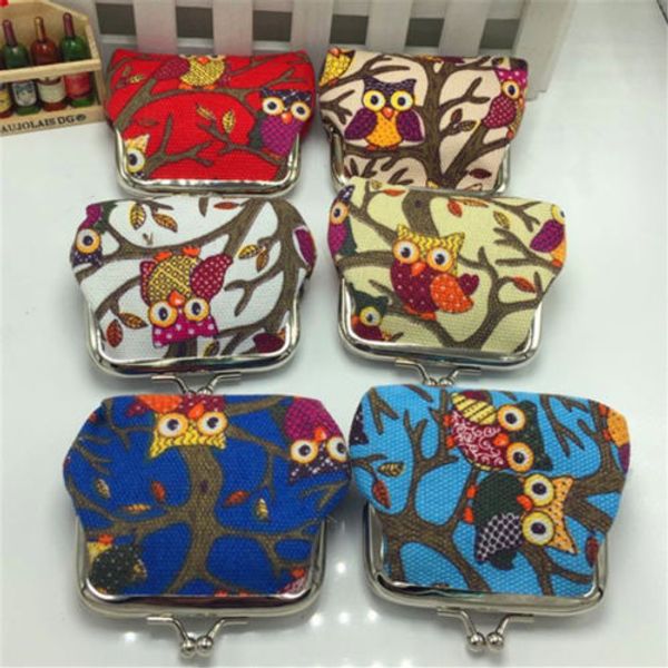 

fashion women girl mini wallet purse storage bag owl canvas money coin change clutch cosmetic makeup travel organizer bags case