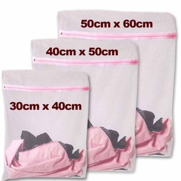 

3 size laundry wash bags foldable lingerie bra socks underwear washing machine bag zippered mesh protection net case