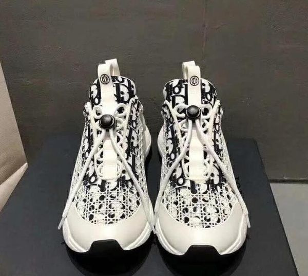 

2019 men shoes white sneakers casual oblique b24 sneaker with cannage motif mens fashion luxurious sneaker, Black