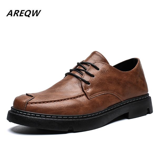 

2020 spring and autumn new low to help shallow mouth leather shoes non-slip casual shoes wear soft bottom men's, Black